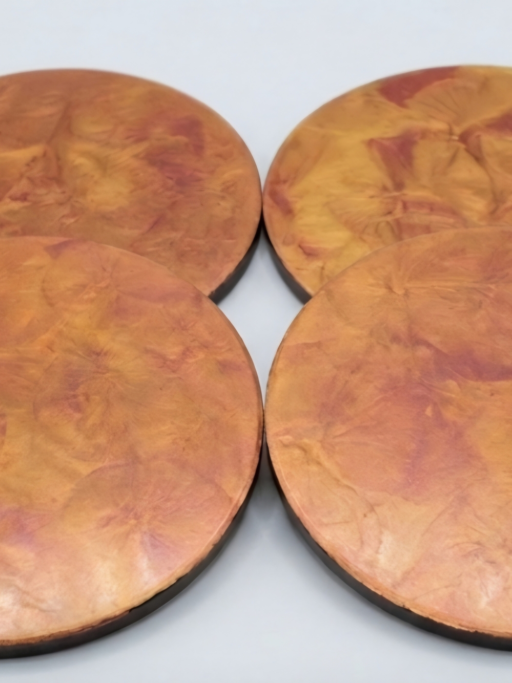 Leather-look Amber Coasters set of 4 - Home Accents Decor